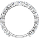 Platinum Round Natural Diamond Shared-Prong Anniversary Band – 3 mm Stones - view 2