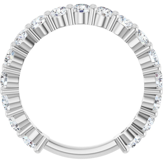 Platinum Round Natural Diamond Shared-Prong Anniversary Band – 3 mm Stones - view 2