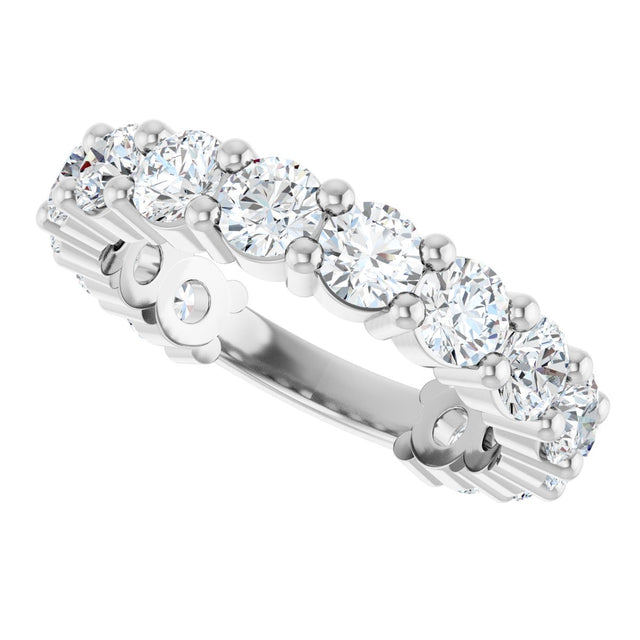 Platinum Round Lab-Grown Diamond Shared-Prong Anniversary Band – 3.8 mm Stones (2 9/10 CTW) - view 5