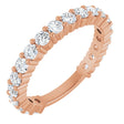 14K Gold Round Lab-Grown Diamond Shared-Prong Anniversary Band – 2.5 mm Stones - Rose Gold