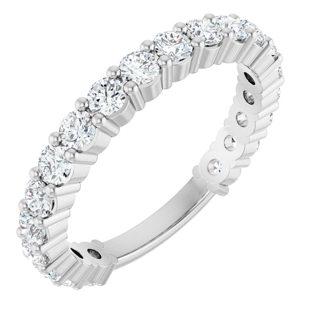 Platinum Round Lab-Grown Diamond Shared-Prong Anniversary Band – 2.5 mm Stones