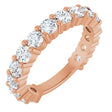 14K Gold Round Lab-Grown Diamond Shared-Prong Anniversary Band – 3.2 mm Stones (1 9/10 CTW) - Rose Gold