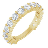 14K Gold Round Lab-Grown Diamond Shared-Prong Anniversary Band – 3.2 mm Stones (1 9/10 CTW) - Yellow Gold
