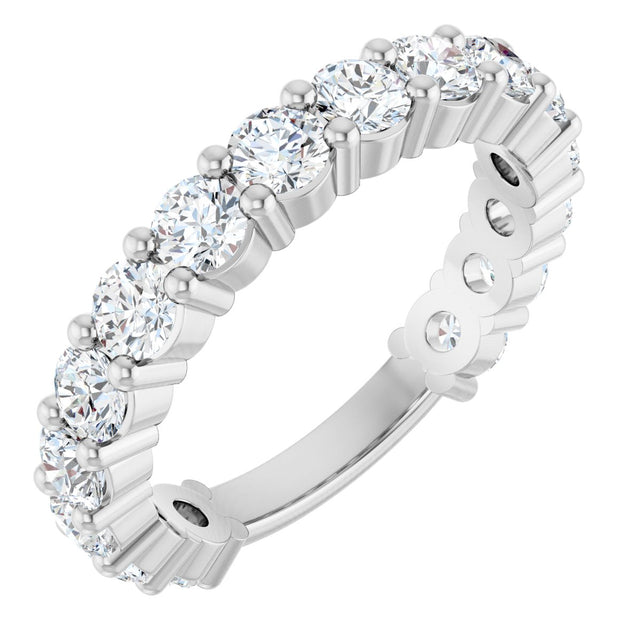 Platinum Round Lab-Grown Diamond Shared-Prong Anniversary Band – 3.2 mm Stones (1 9/10 CTW)