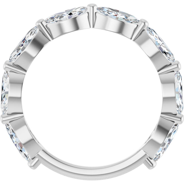 Platinum Marquise Lab-Grown Diamond Shared-Prong Anniversary Band – 6x3 mm Stones - view 2