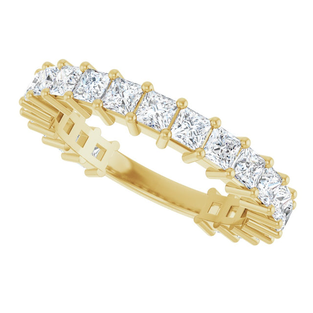14K Gold Square Natural Diamond Shared-Prong Anniversary Band – 3/4–1 9/10 CTW - Yellow Gold - view 5