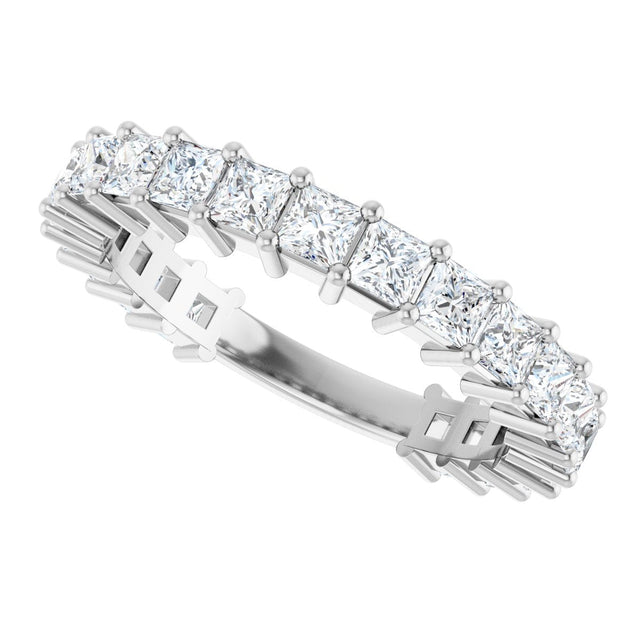 Platinum Square Lab-Grown Diamond Shared-Prong Anniversary Band – 2.5x2.5 mm Stones - view 5