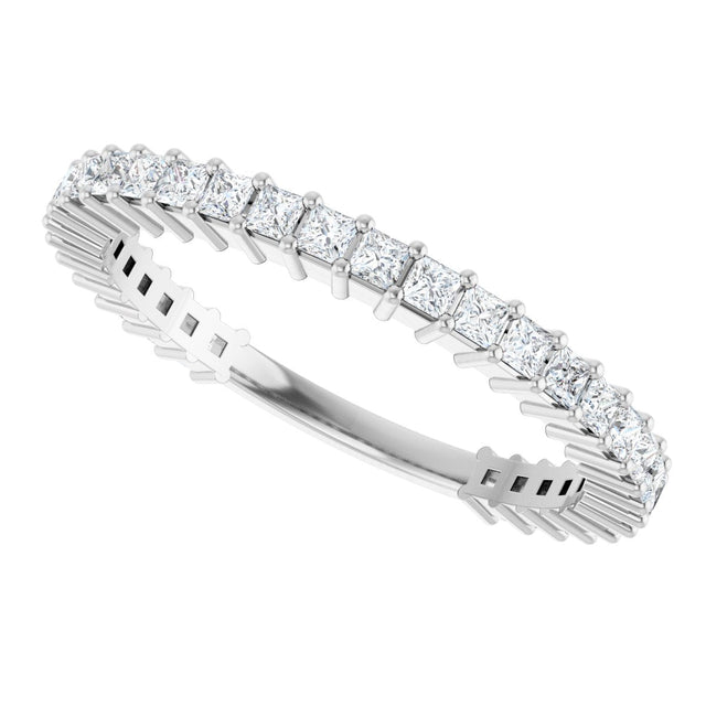 Platinum Square Natural Diamond Shared-Prong Anniversary Band – 3/4–1 9/10 CTW - view 5