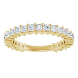 14K Gold Square Natural Diamond Shared-Prong Anniversary Band – 3/4–1 9/10 CTW - Yellow Gold - view 3