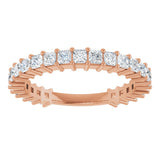 14K Gold Square Natural Diamond Shared-Prong Anniversary Band – 3/4–1 9/10 CTW - Rose Gold - view 3