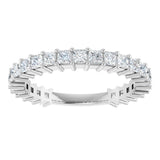Platinum Square Lab-Grown Diamond Shared-Prong Anniversary Band – 2x2 mm Stones - view 3