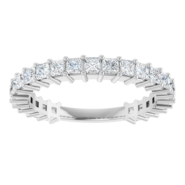 Platinum Square Lab-Grown Diamond Shared-Prong Anniversary Band – 2x2 mm Stones - view 3