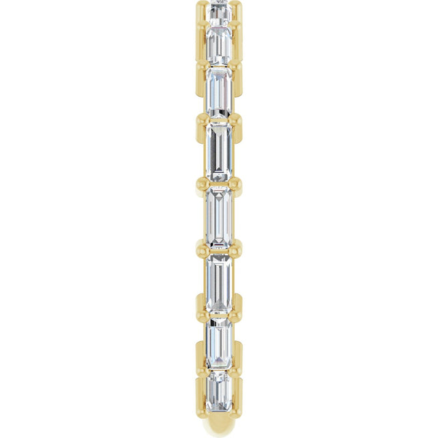 14K Gold Straight Baguette Lab-Grown Diamond Shared-Prong Anniversary Band – 3x1.3 mm Stones - Yellow Gold - view 4