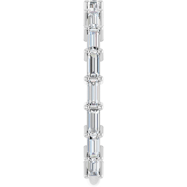 Platinum Straight Baguette Lab-Grown Diamond Shared-Prong Anniversary Band – 3x1.3 mm Stones - view 4