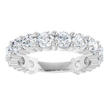 Platinum Round Lab-Grown Diamond Shared-Prong Anniversary Band – 3.8 mm Stones (2 9/10 CTW) - view 3