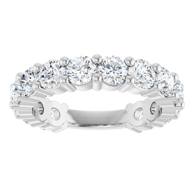 Platinum Round Lab-Grown Diamond Shared-Prong Anniversary Band – 3.8 mm Stones (2 9/10 CTW) - view 3