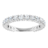 Platinum Round Natural Diamond Shared-Prong Anniversary Band – 2.5 mm Stones - view 3