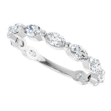 Platinum Marquise Lab-Grown Diamond Shared-Prong Anniversary Band – 4.5x2.5 mm Stones - view 5