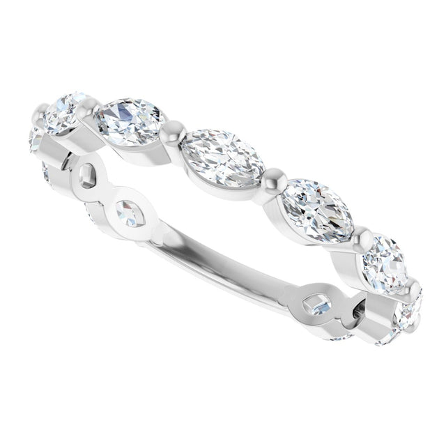 Platinum Marquise Lab-Grown Diamond Shared-Prong Anniversary Band – 4.5x2.5 mm Stones - view 5