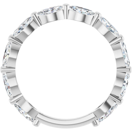 Platinum Marquise Lab-Grown Diamond Shared-Prong Anniversary Band – 5x2.5 mm Stones - view 2