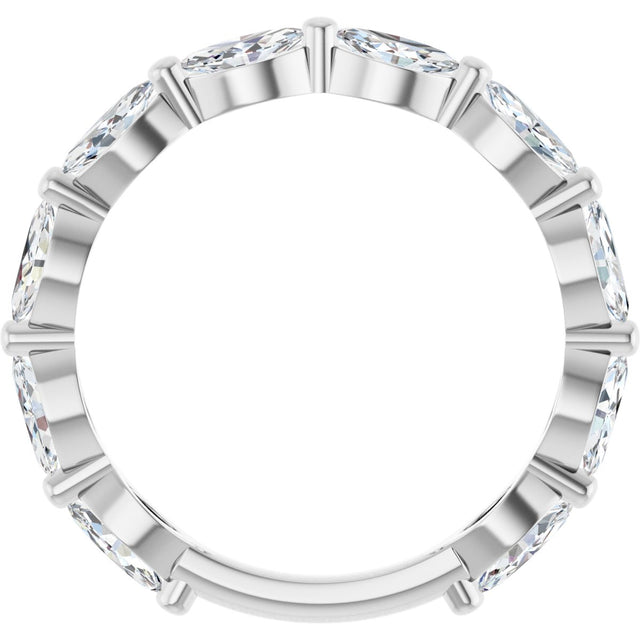 Platinum Marquise Lab-Grown Diamond Shared-Prong Anniversary Band – 5x2.5 mm Stones - view 2