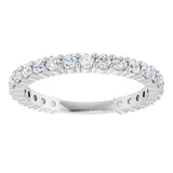 Platinum Round Natural Diamond Shared-Prong Anniversary Band – 2 mm Stones - view 3