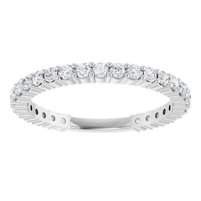 Platinum Round Natural Diamond Shared-Prong Anniversary Band – 1.7 mm Stones - view 3