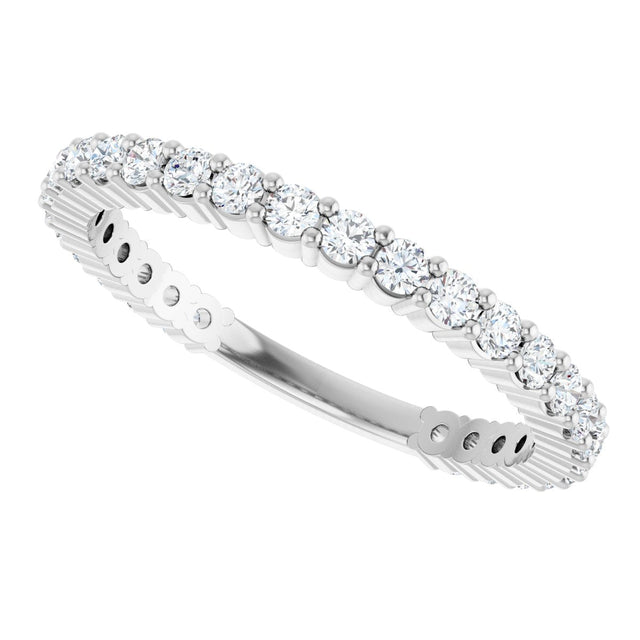Platinum Round Lab-Grown Diamond Shared-Prong Anniversary Band – 1.75 mm Stones (1/2 CTW) - view 5