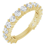 14K Gold Round Natural Diamond Shared-Prong Anniversary Band – 3 mm Stones - Yellow Gold