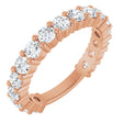 14K Gold Round Natural Diamond Shared-Prong Anniversary Band – 3 mm Stones - Rose Gold