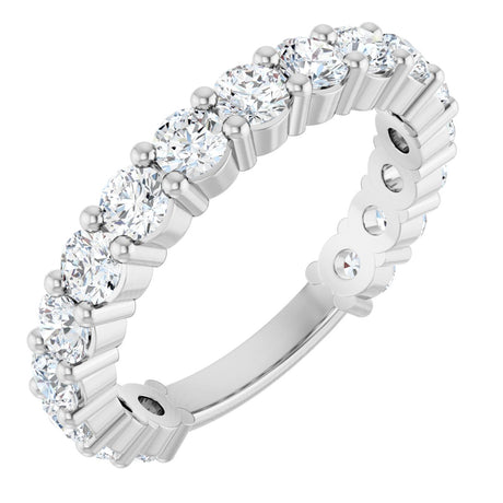 Platinum Round Lab-Grown Diamond Shared-Prong Anniversary Band – 3 mm Stones (1 3/4 CTW)