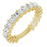 14K Gold Asscher Lab-Grown Diamond Shared-Prong Anniversary Band – 2.6x2.6 mm Stones - Yellow Gold