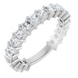 Platinum Asscher Lab-Grown Diamond Shared-Prong Anniversary Band – 2.6x2.6 mm Stones