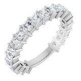 Platinum Asscher Lab-Grown Diamond Shared-Prong Anniversary Band – 2.6x2.6 mm Stones