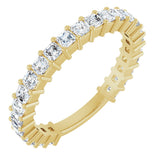 14K Gold Asscher Lab-Grown Diamond Shared-Prong Anniversary Band – 2x2 mm Stones - Yellow Gold