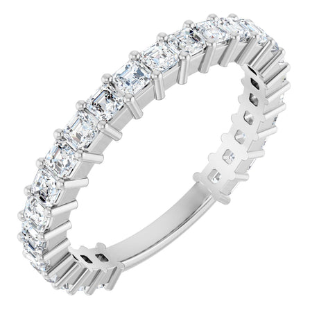 Platinum Asscher Lab-Grown Diamond Shared-Prong Anniversary Band – 2x2 mm Stones