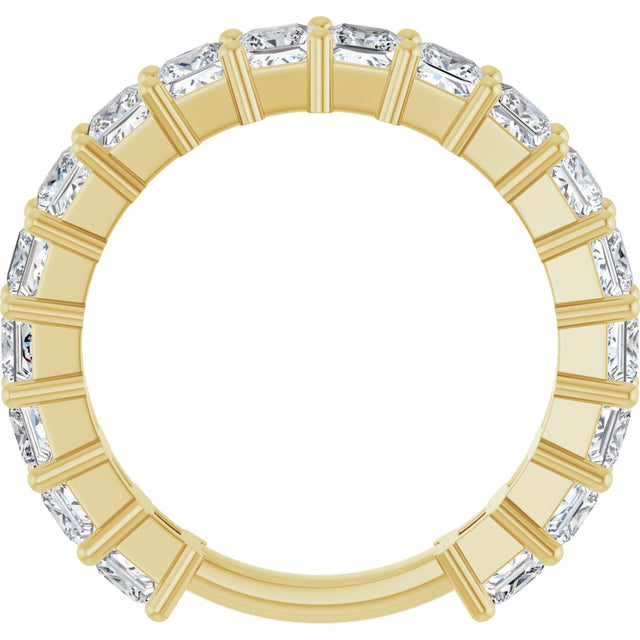 14K Gold Square Lab-Grown Diamond Shared-Prong Anniversary Band – 3x3 mm Stones - Yellow Gold - view 2