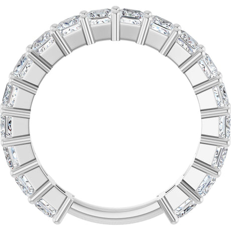 Platinum Square Lab-Grown Diamond Shared-Prong Anniversary Band – 3x3 mm Stones - view 2