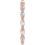 14K Gold Marquise Natural Diamond Shared-Prong Anniversary Band – 4x2 mm Stones - Rose Gold - view 4