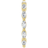 14K Gold Marquise Natural Diamond Shared-Prong Anniversary Band – 4x2 mm Stones - Yellow Gold - view 4