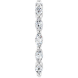 Platinum Marquise Natural Diamond Shared-Prong Anniversary Band – 4x2 mm Stones - view 4
