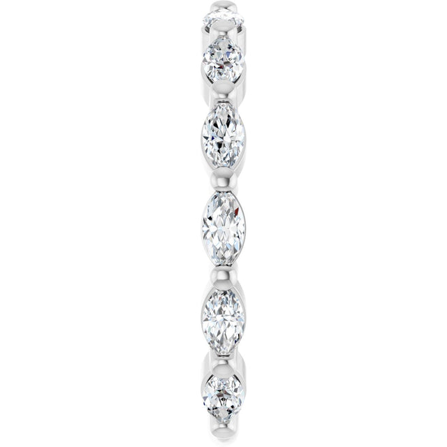 Platinum Marquise Natural Diamond Shared-Prong Anniversary Band – 4x2 mm Stones - view 4