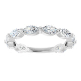 Platinum Marquise Lab-Grown Diamond Shared-Prong Anniversary Band – 5x2.5 mm Stones - view 3