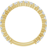 14K Gold Round Natural Diamond Shared-Prong Anniversary Band – 2.25 mm Stones - Yellow Gold - view 2