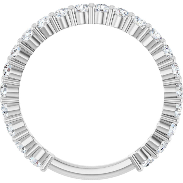 Platinum Round Lab-Grown Diamond Shared-Prong Anniversary Band – 2.25 mm Stones (1 CTW) - view 2
