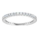 Platinum Round Natural Diamond Shared-Prong Anniversary Band – 1.5 mm Stones - view 3