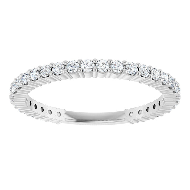 Platinum Round Natural Diamond Shared-Prong Anniversary Band – 1.5 mm Stones - view 3