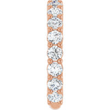 14K Gold Round Lab-Grown Diamond Shared-Prong Anniversary Band – 3 mm Stones (1 3/4 CTW) - Rose Gold - view 4