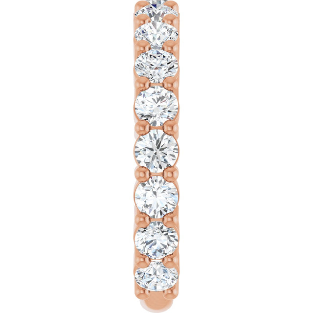 14K Gold Round Lab-Grown Diamond Shared-Prong Anniversary Band – 3 mm Stones (1 3/4 CTW) - Rose Gold - view 4