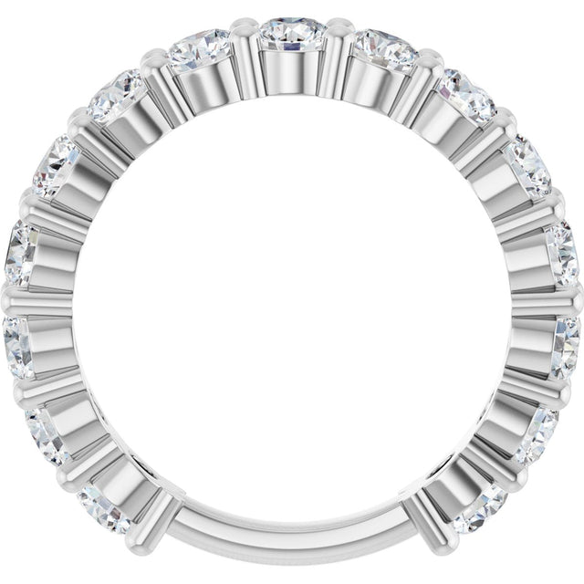 Platinum Round Lab-Grown Diamond Shared-Prong Anniversary Band – 3.5 mm Stones (2 3/8 CTW) - view 2